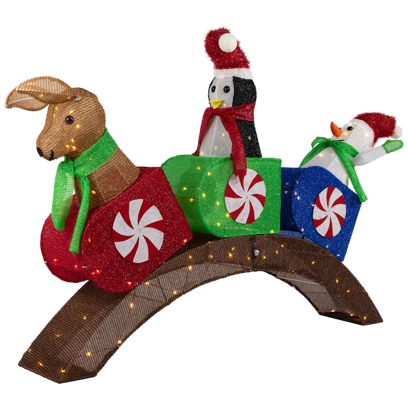 Lighted Winter Friends Christmas Coaster Outdoor Decoration - 4.5' - LED Warm White