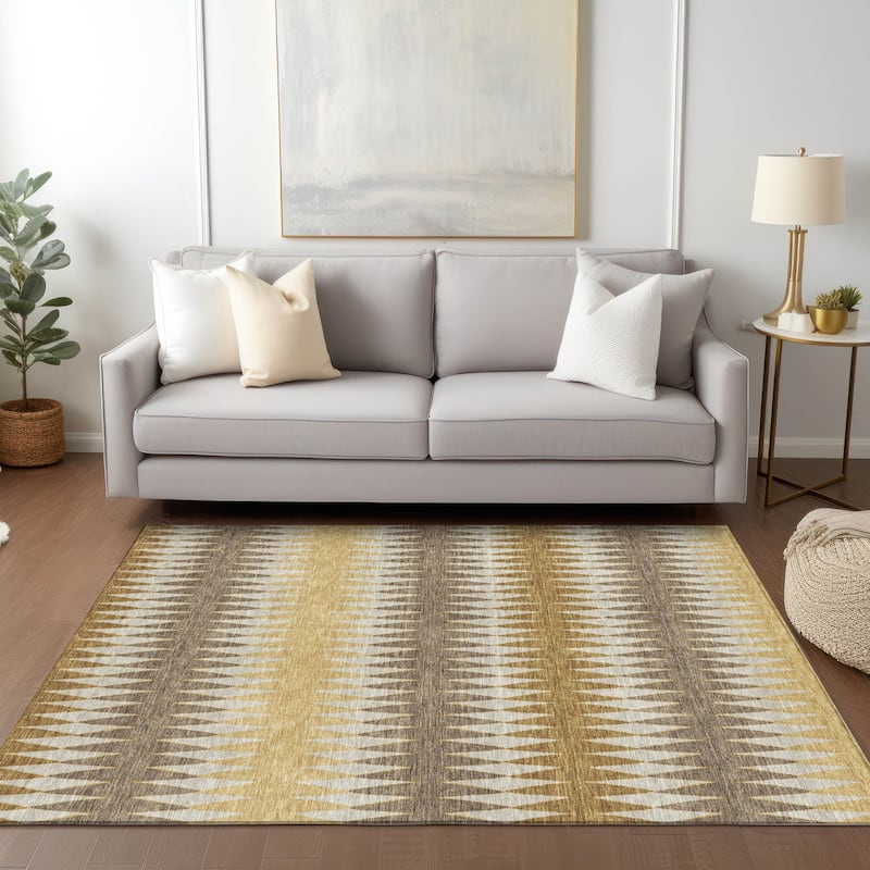 Machine Washable Indoor/ Outdoor Chantille Contemporary Rug