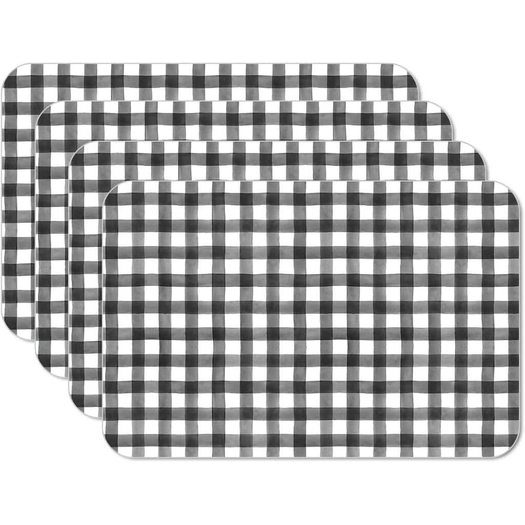 CounterArt Buffalo Trend Reversible Rectangular Easy Care Flexible Plastic Placemat, 4 Pack, Made in The USA