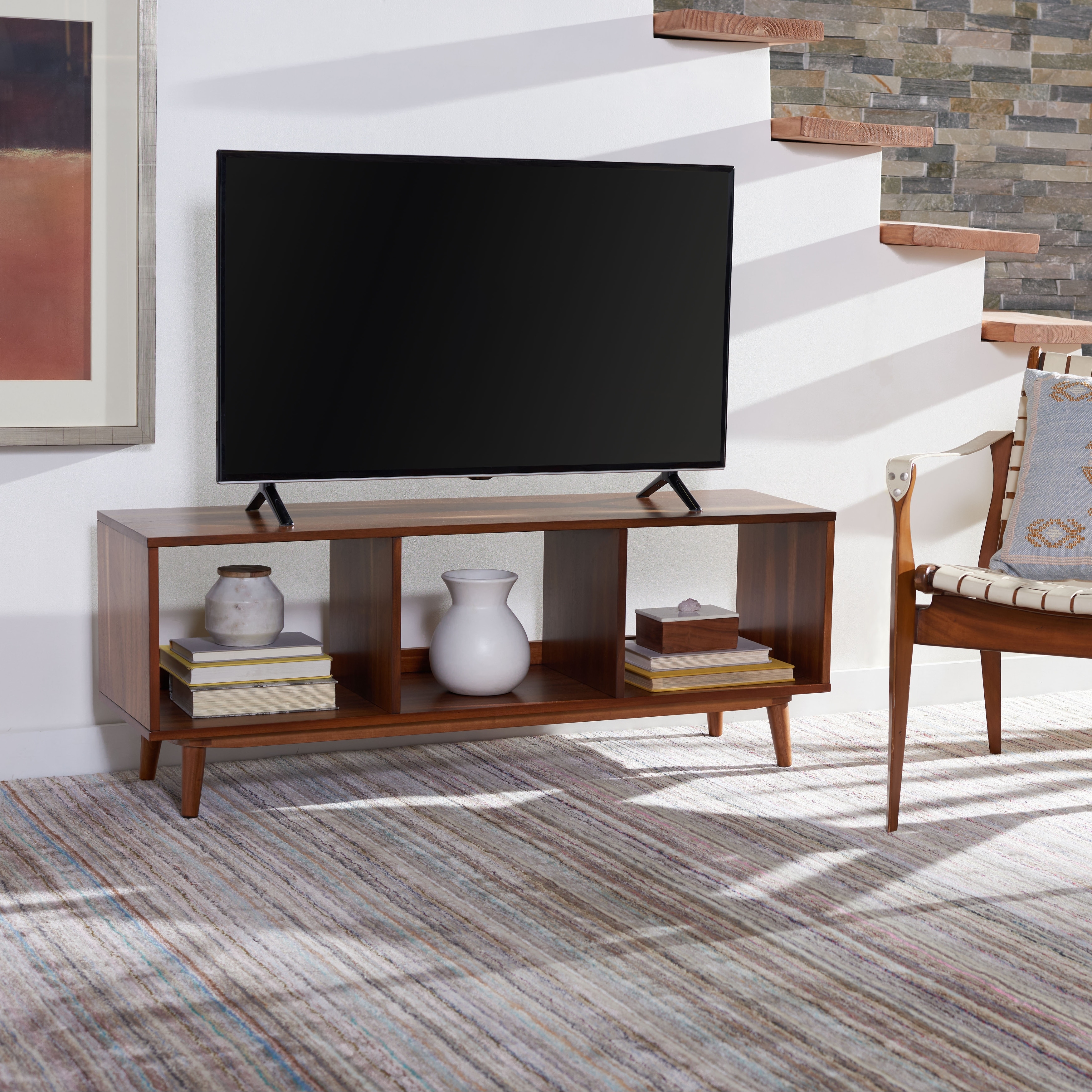 SAFAVIEH Cricket Open 3 Shelf Media TV Stand 50 inch Flat Screen 47.6 W x 14 L x 18 H On Sale Bed Bath Beyond 31803143