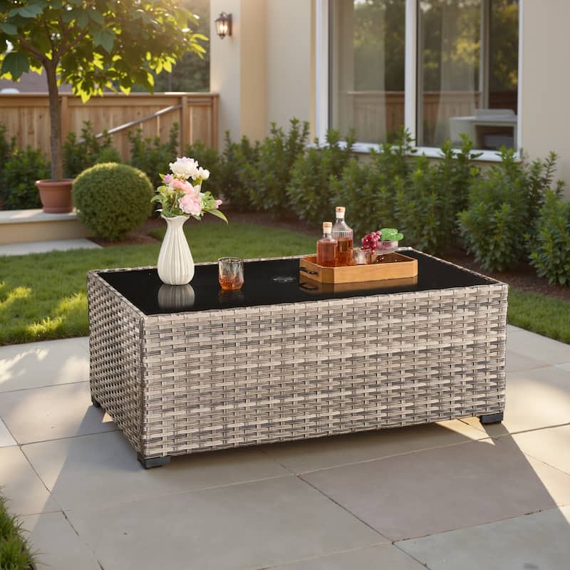 ​​OVIOS Rectangle Umbrella Coffee Table​​ - Multi