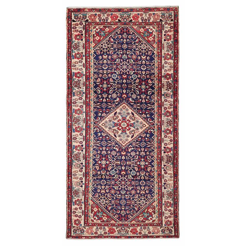 ECARPETGALLERY Hand-knotted Andelz Navy Wool Rug - 4'9 x 9'10