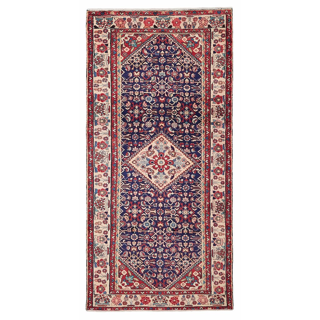 ECARPETGALLERY Hand-knotted Andelz Navy Wool Rug - 4'9 x 9'10