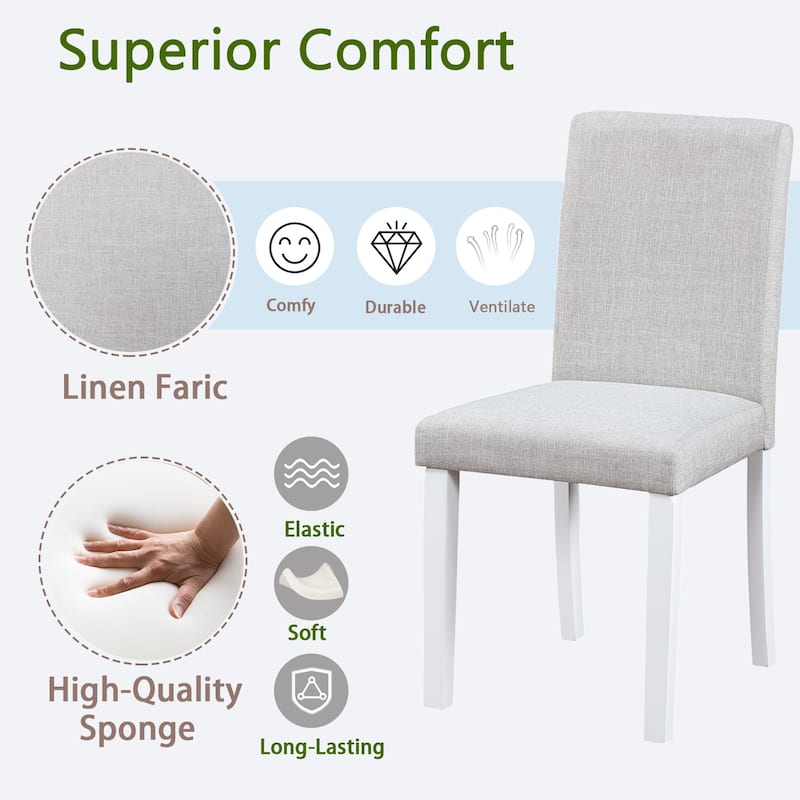 GDFStudio - Aurelian Traditional Upholstered Ergonomic High Backrest Dining Chairs, Padded Seat & Non-slip Feet Pads, Set of 4