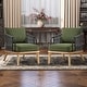 preview thumbnail 4 of 12, Living Room Casual Wooden Hand Braided Rope Armchair Rattan Chair for Living Room Apartment Green - 2PCS