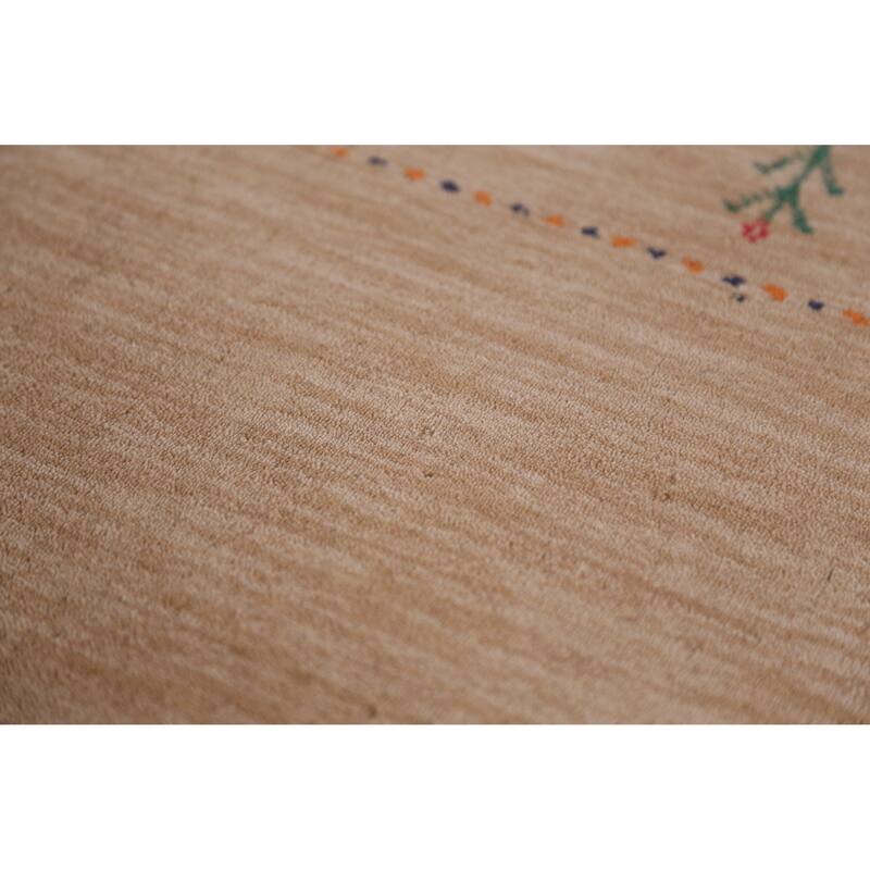 Hand Knotted Oriental 100% Wool Carpet Tribal Tribal Brown Gabbeh Area Rug - 9' 9'' X 8' 2''