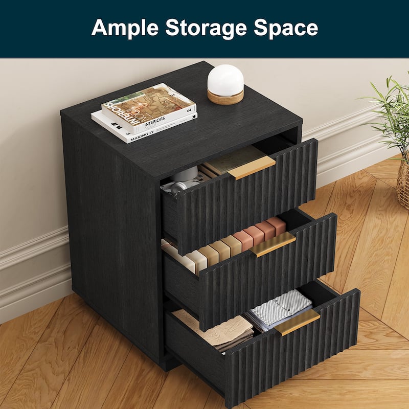 3-Drawer Nightstand for Bedroom
