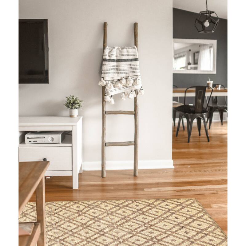 ECARPETGALLERY Flat-Weave Palas Denizli Light Gold Kilim - 5'3 x 7'6