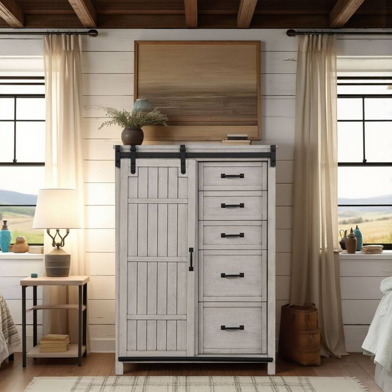Bridgevine Home Alexandria Chest, Mountain Mist Finish - Mountain Mist - 5-drawer