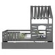 preview thumbnail 8 of 38, Twin Size House Bed Wood Kids Bed Frame with 2 Storage Drawers, Window and Guardrails for Bedroom, Easy Assembly