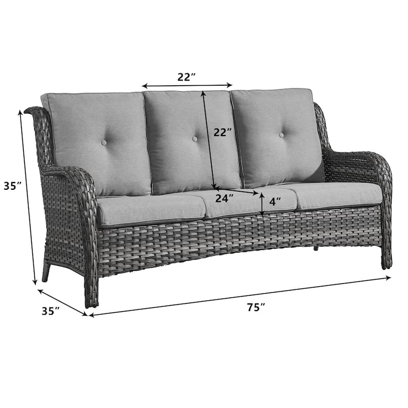 Gymojoy Patio Furniture Sofa Outdoor Ranttan Sofa with Cushion