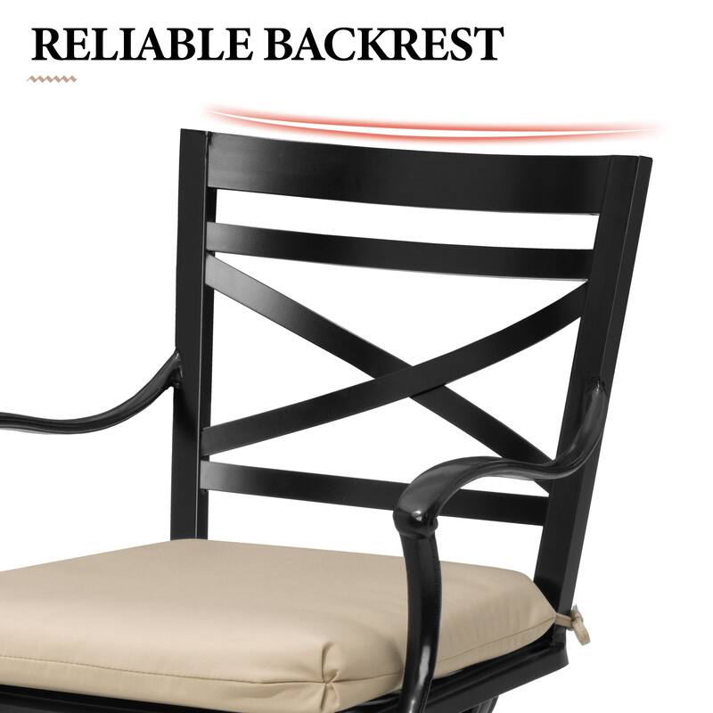 Outdoor Indoor Patio Bar Stools Aluminum Swivel Bar Chair with Sunbrella Cushion