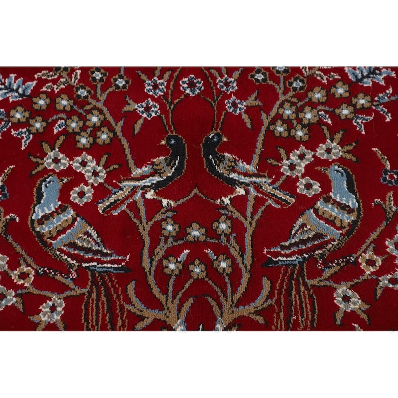 Animal Design Floral Kashan Turkish Area Rug Machine Made Carpet - 9'9" x 12'8"