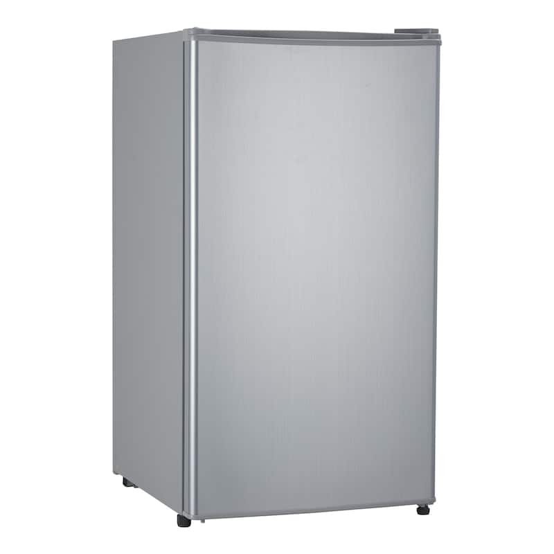 3.2 Cu.Ft Compact Refrigerator with Freezer, Single Door Mini Fridge - Silver