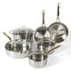 preview thumbnail 1 of 23, Martha Stewart Castelle 10 Piece Stainless Steel Cookware Set Champagne