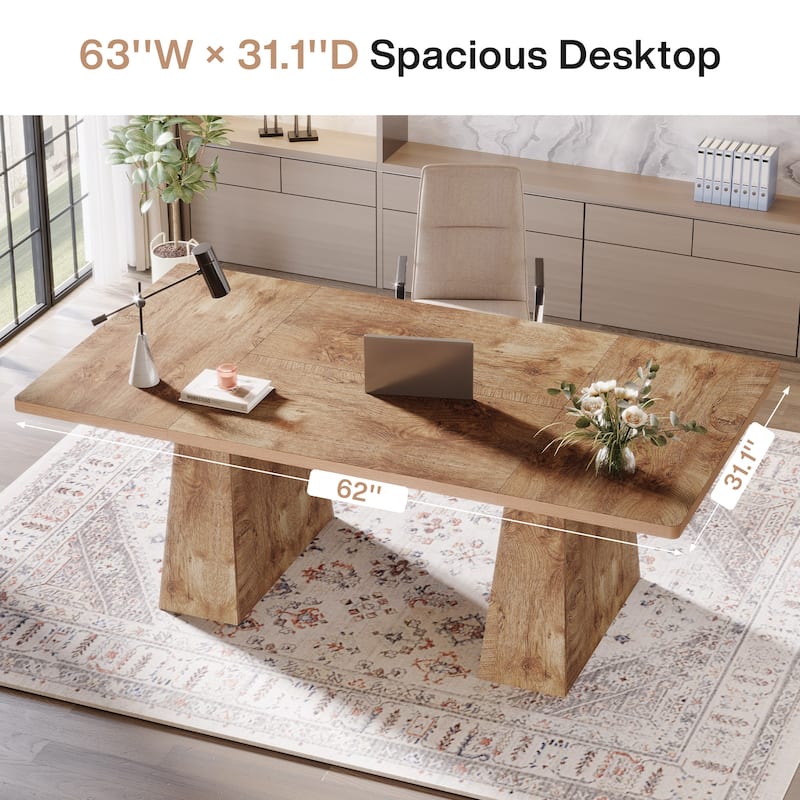 63 Inches Office Desk, Executive Desk for Home Office