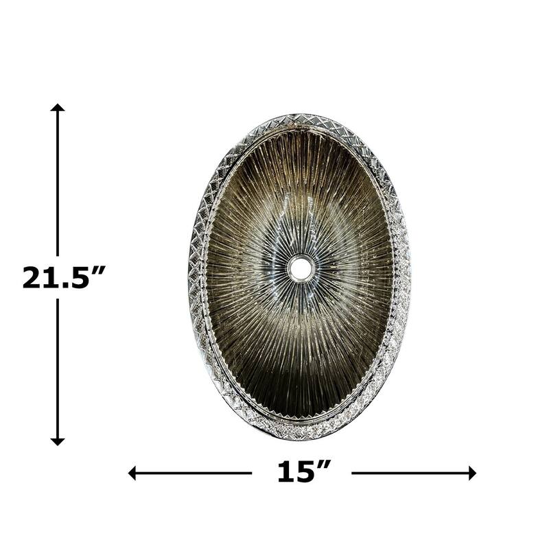 Olive Tempered Glass Oval Vessel Bathroom Sink - 22"