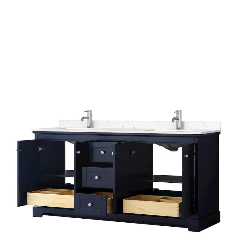 Avery 72 Inch Double Vanity, Cultured Marble Top