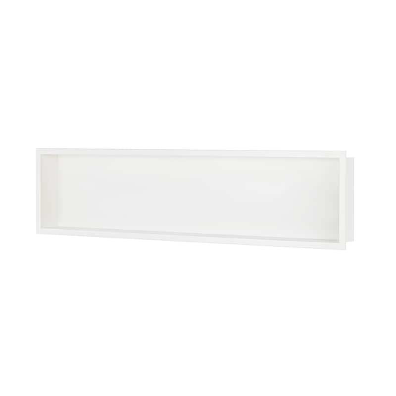 48"x12" Stainless Steel 18 Gauge White Cream Rectangular Recessed Shower Niche