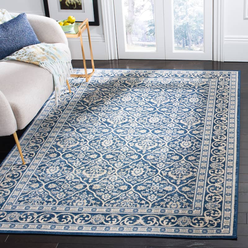 SAFAVIEH Brentwood Darcia Traditional Oriental Rug - Navy/Light Grey - 5' 3" x 7' 6"