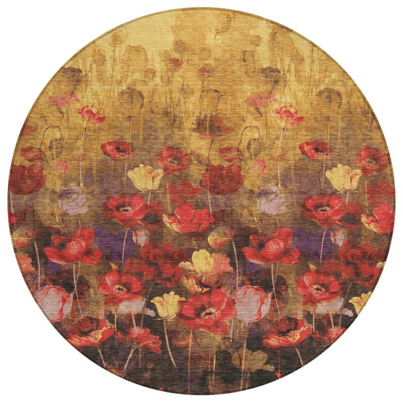 HomeRoots Floral Transitional Rectangle Outdoor Rug