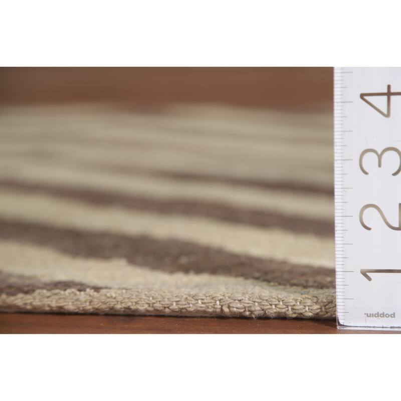 Chevron Style Kilim Oriental Area Rug Flatweave Wool Carpet - 3'1"x 5'2"