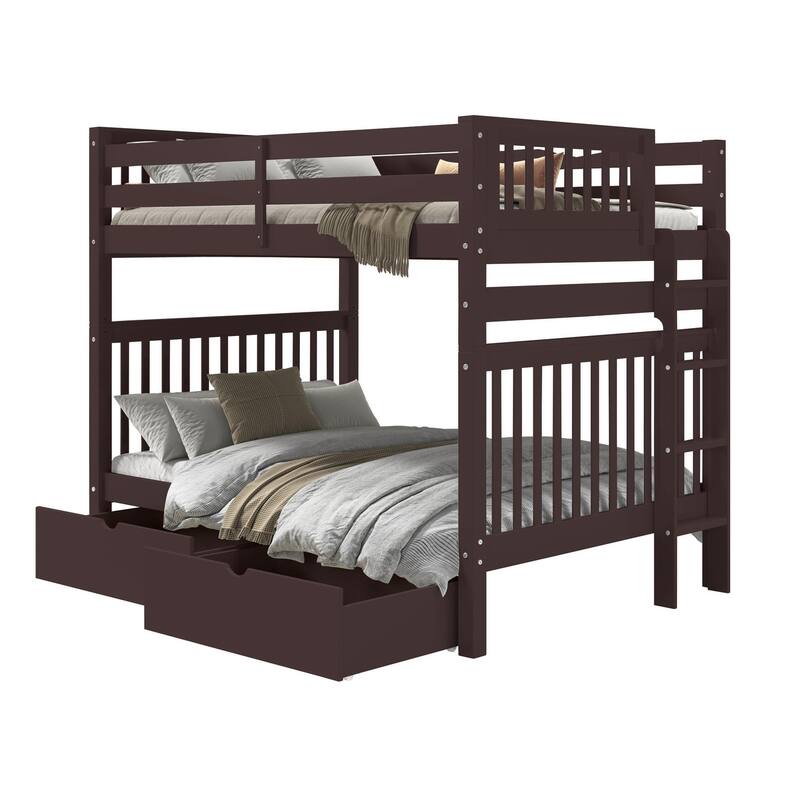 Taylor & Olive Trillium Full over Full Bunk Bed, 2 Drawers