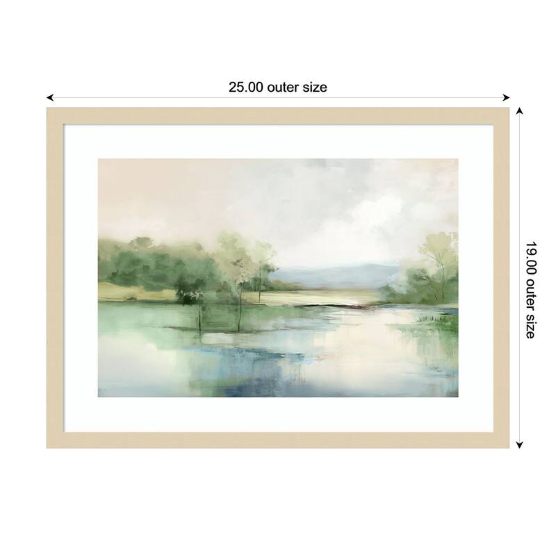 Brushstrokes of Nature No. 1 by Irena Orlov Wood Framed Wall Art Print - Svelte Natural - 25 x 19 in