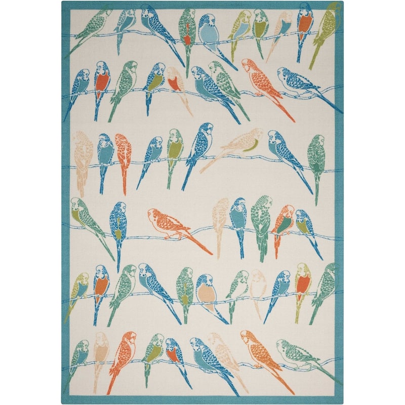 Waverly Sun N' Shade Modern Birds Indoor/Outdoor Area Rug