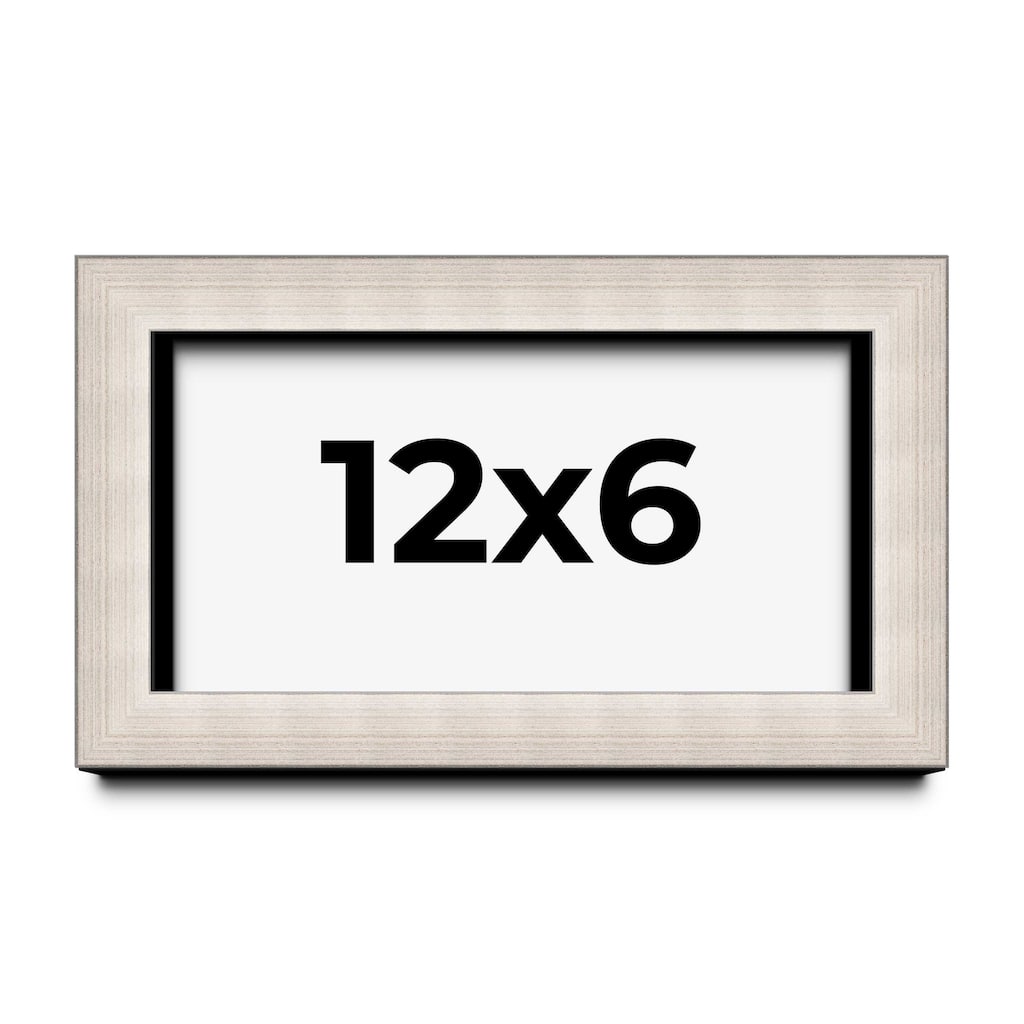 12x6 Shadow Box Frame Silver Real Wood Contemporary Shadowbox Display Frame UV Acrylic Front Acid Free Backing and Hardware