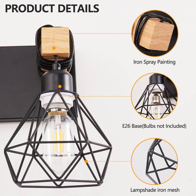 38" Modern Geometric 6-Light Vanity Light Fixture