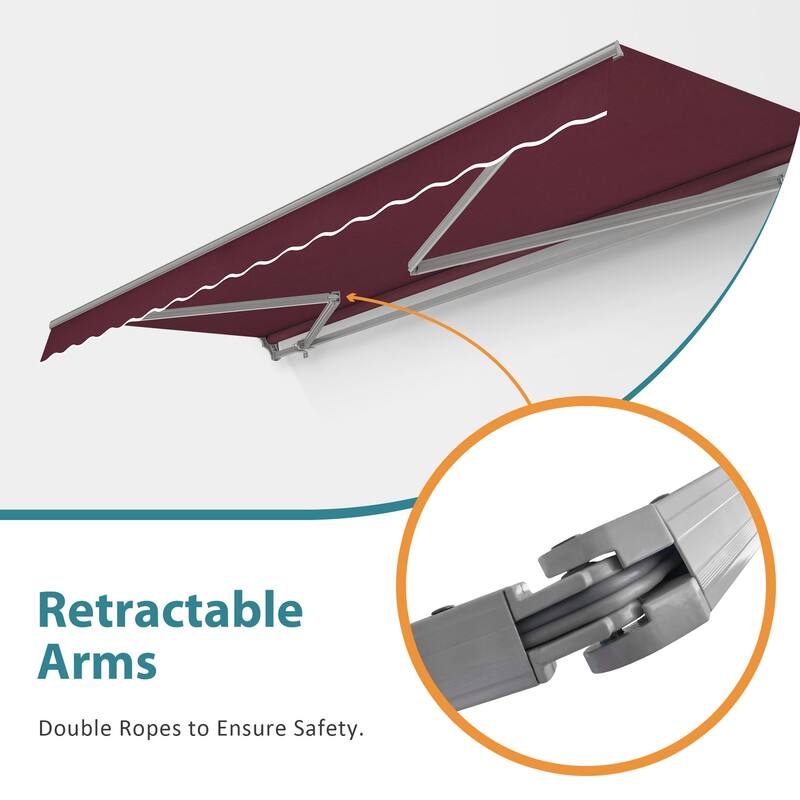 MCombo Patio Awning 12x8 Feet Sunshade Canopy for Manual Retractable Awnings, 4664