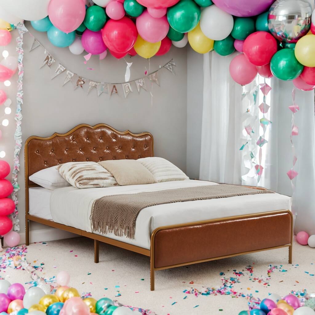 Mid-Century Modern Full Size Platform Bed