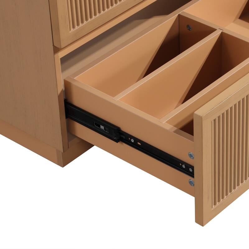 Modern Wall-Mounted Bathroom Sink Vanity, Durable MDF Board with Convenient Storage - 29in L