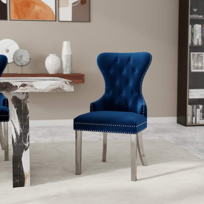 Roundhill Furniture Cavira 7-Piece Modern Faux Marble Dining Set