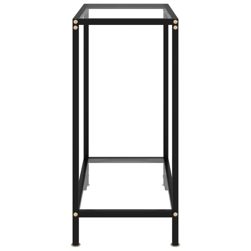 vidaXL Console Table Transparent 23.6"x13.8"x29.5" Tempered Glass - 23.6" x 13.8" x 29.5"