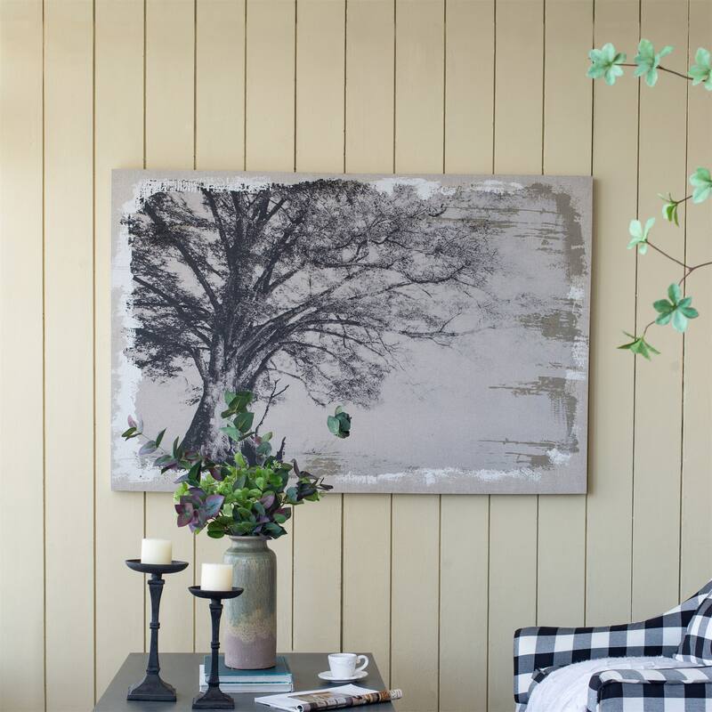 Modern Traditional Style Large Arboreal Shelter Canvas Art Print - Multi