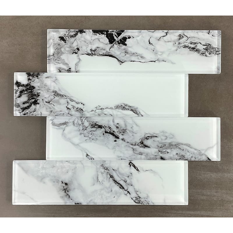 3 x 12 Glass Subway Wall Tiles - Case (10 Square Feet / 40 Pieces)