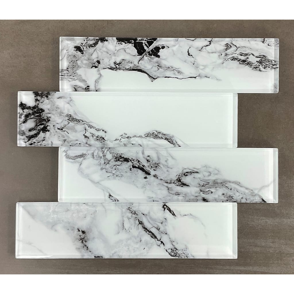 3 x 12 Glass Subway Wall Tiles - Case (10 Square Feet / 40 Pieces)