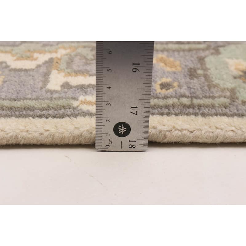ECARPETGALLERY Hand-knotted Royal Oushak Cream Wool Rug - 2'5 x 7'10
