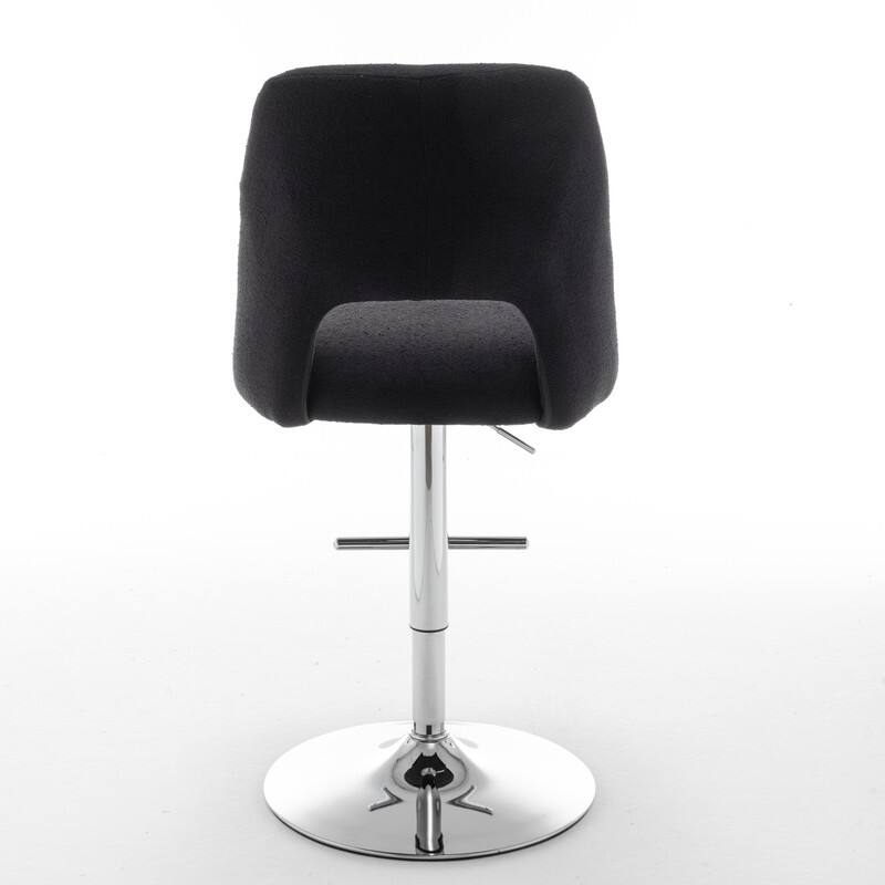 Best Quality Furniture Adjustable Textured Fabric Barstools with Chrome Finish Base (Set of 2)