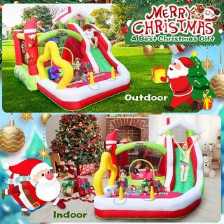 Christmas Inflatable slide Bouncer House for Kids Complete Setup with ...