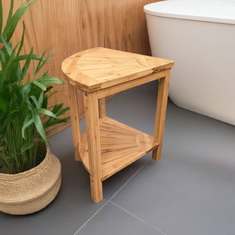 Solid Bamboo Spa Style Corner Bench