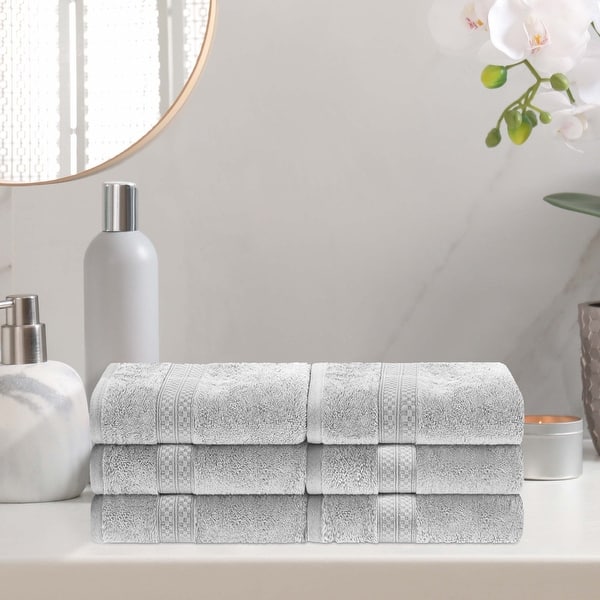 Superior Rayon from Bamboo and Cotton Hand Towel - (Set of 6) - Chrome