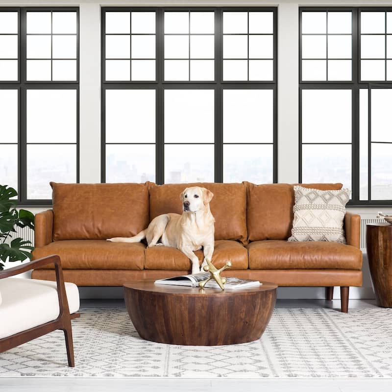 Poly & Bark Girona 88" Sofa - Full Grain Genuine Italian Leather