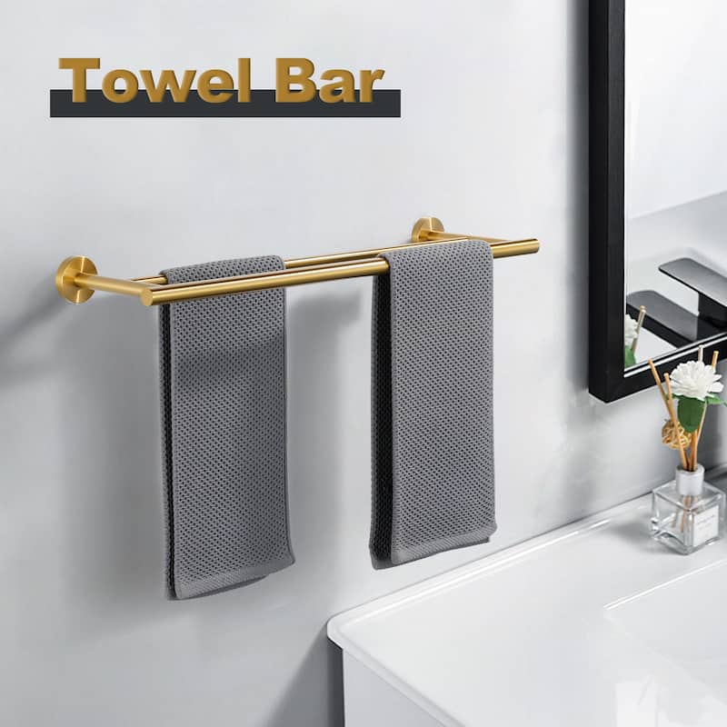 WOWOW Wall Mounted Stainless Steel Double Towel Bar
