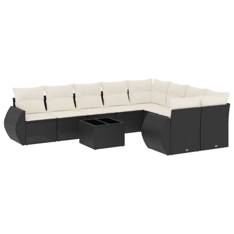 vidaXL Garden Sofa Set Black