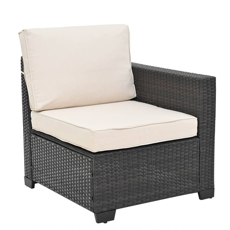 10 Piece PE Rattan Patio Furniture Set Outdoor Patio Furniture Set With Cushions & Tempered Glass Coffee Table