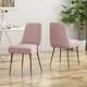 Alnoor Modern Armless Fabric Dining Chairs (Set of 2) by Christopher Knight Home - Light Blush + Gun Metal