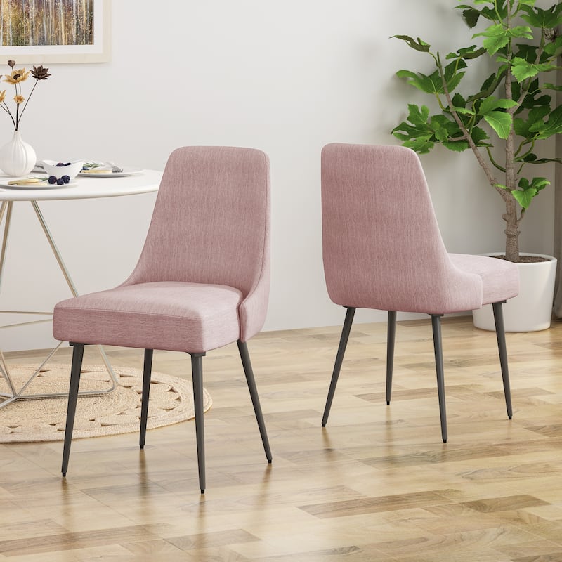 Minimalist Decorative Chair Dining Chair with Iron Legs, Blush Upholstered Coffee Chair Side Chair Reception Chair